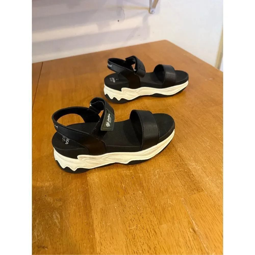 Justice Youth girl Black Strappy Sandals SZ 2